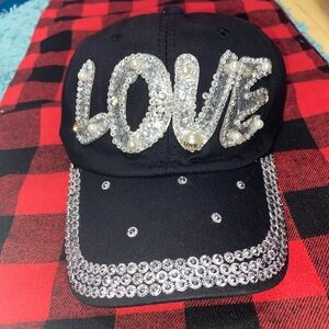 Black “LOVE” Studded Baseball Cap